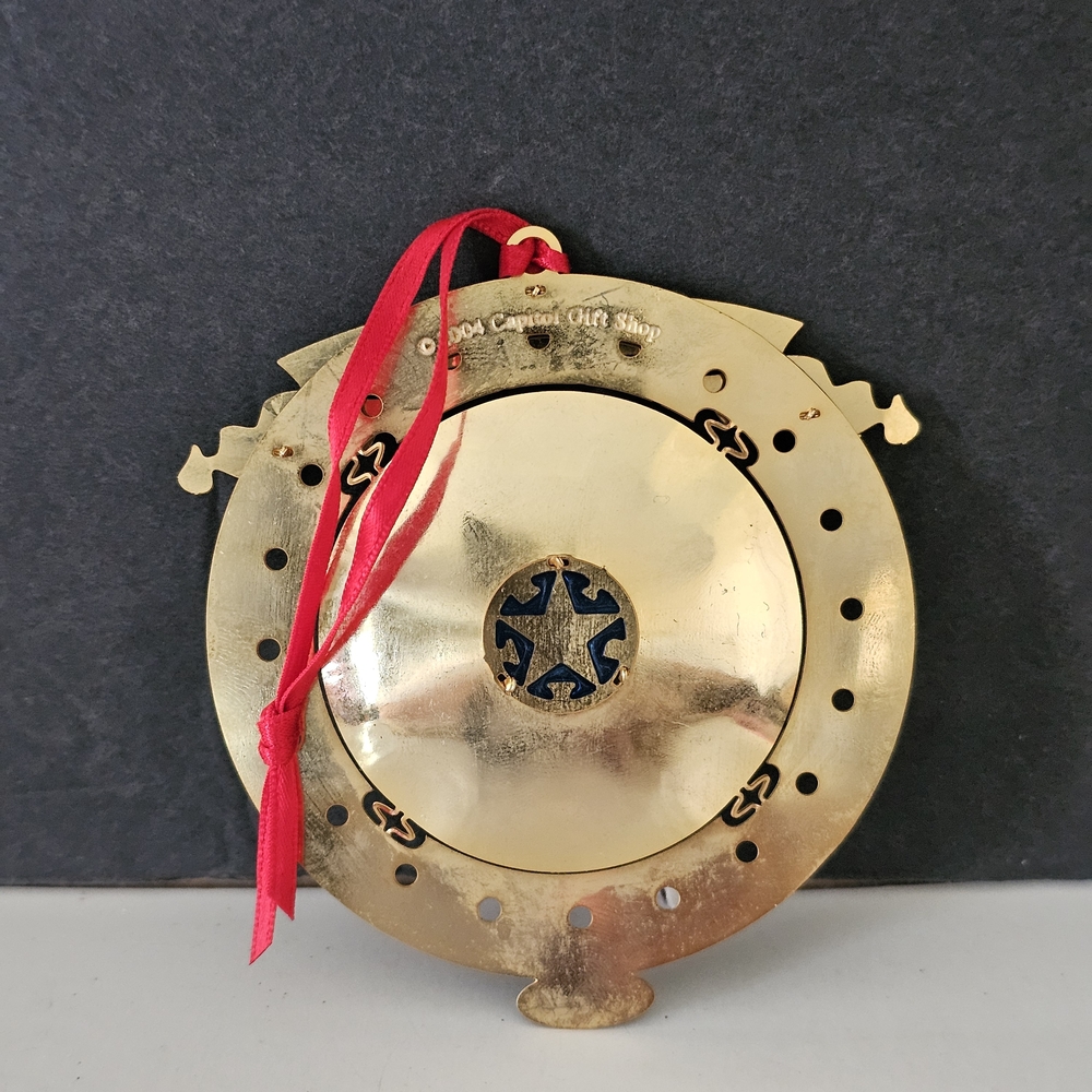 Vintage 2000s Texas Capitol Brass Ornaments Set Of 3 - Picture 3 of 10